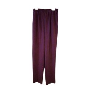 Purple Pull On Pants Alfred Dunner Pockets Straight Leg Textured Soft NWT 10